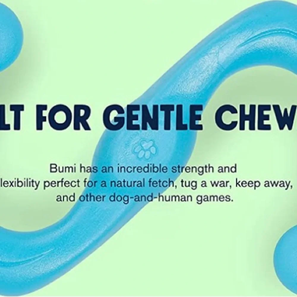 Bümi Zogoflex Dog Chew/Tug Toy by West Paw-Aqua Blue (L)